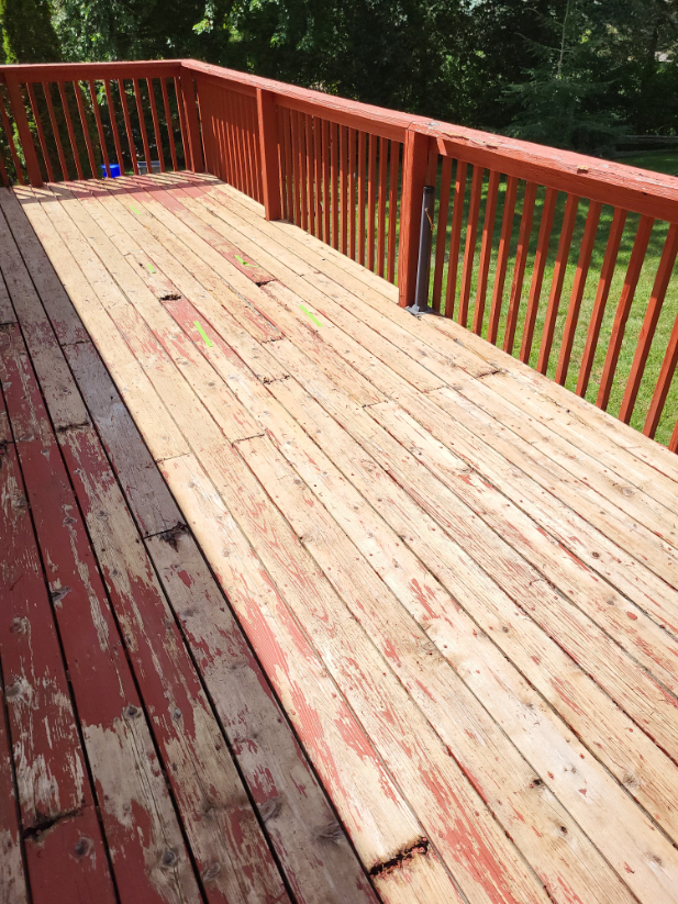 Deck staining